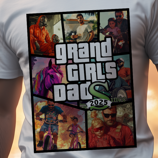 Grand Girls Dad – Organic / Bio anpassbares Vater & Tochter T-Shirt