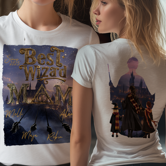 Best Wizard Mom T-Shirt Vor- und Rückseite