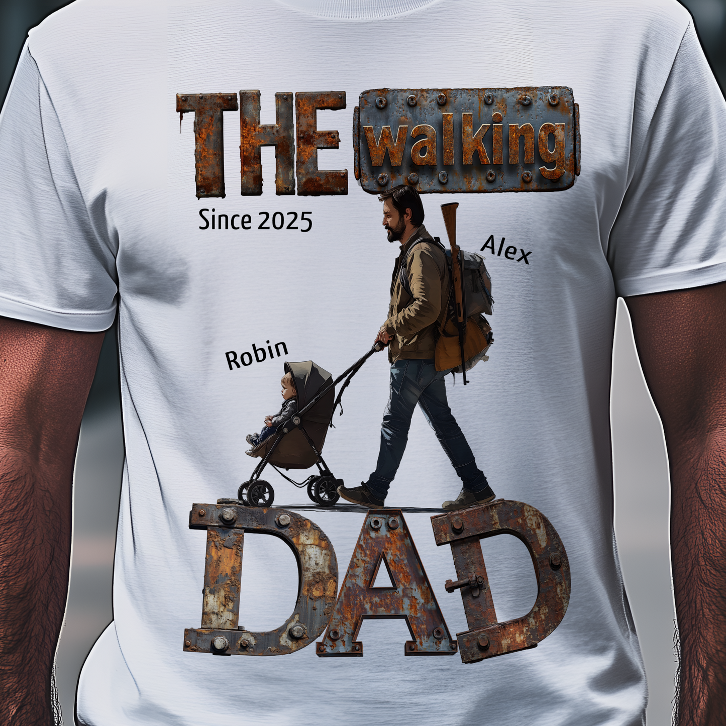 The Walking Dad Shirt - Namen und Jahr anpassbar