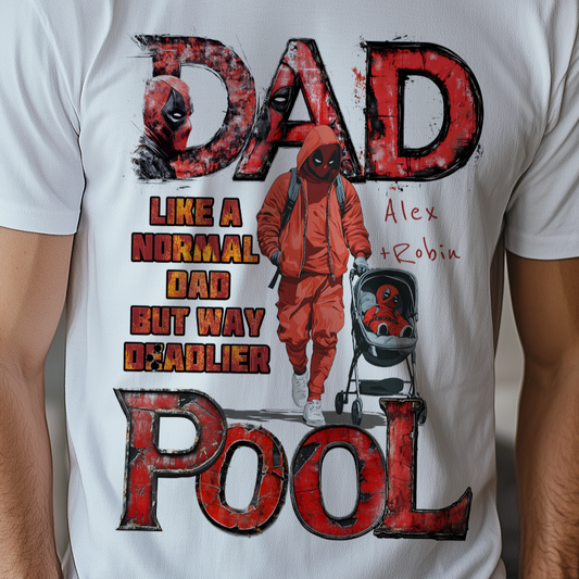 Das ultimative Dadpool Shirt mit anpassbaren Papa und Kindernamen